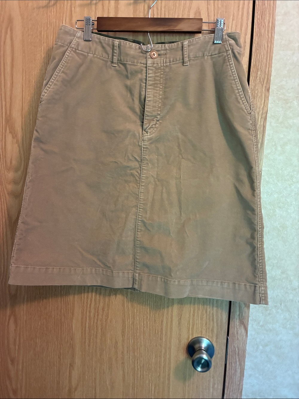 Eddie Bauer Tan Cotton A-Line Skirt